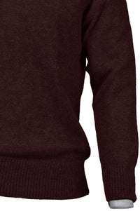 Royal Alpaca 2-Button Shawl Collar Sweater in Wine Heather (Size Medium) by Peru Unlimited