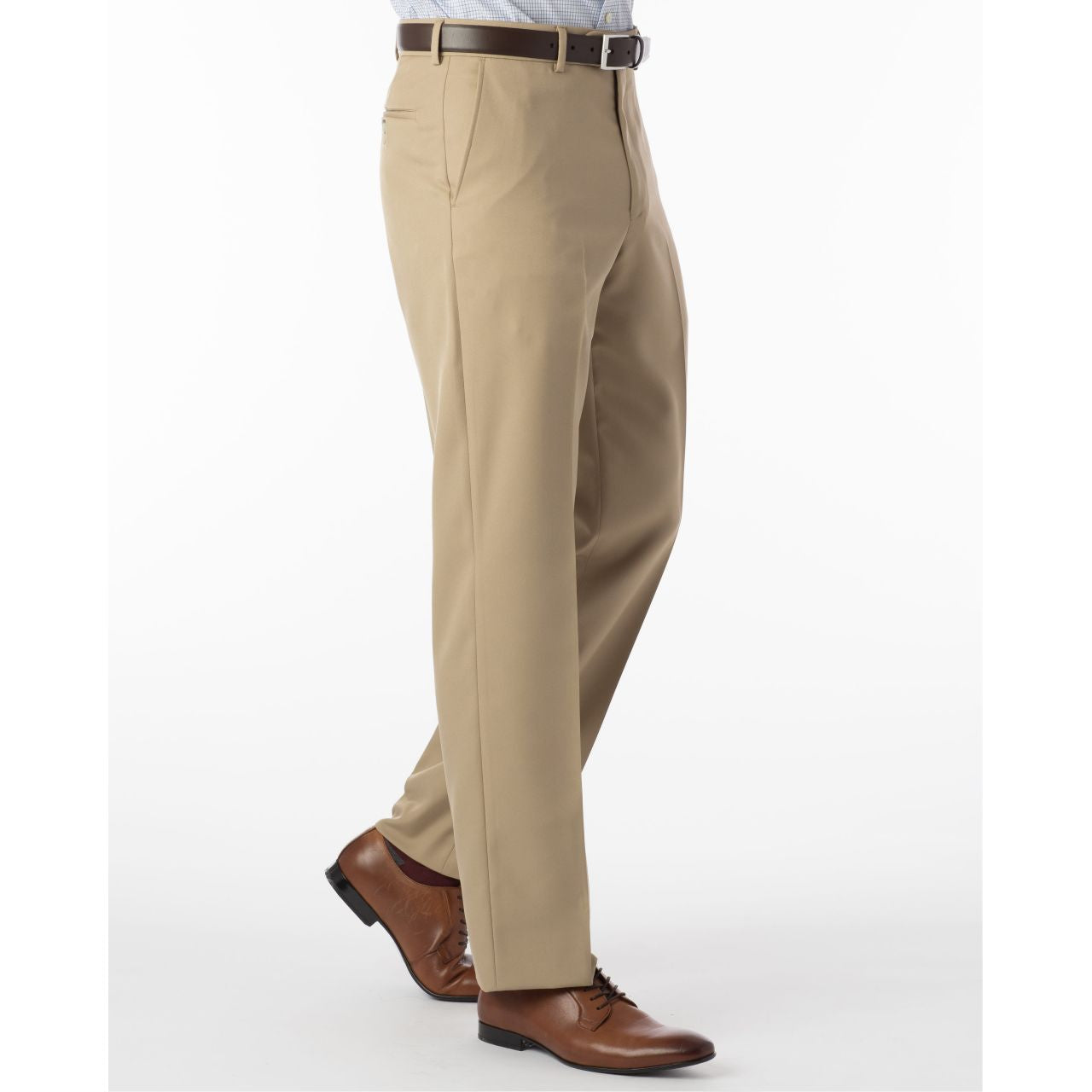 Comfort-EZE Micro Nano Performance Gabardine Trouser in Tan, Size 40 (Dunhill Traditional Fit) by Ballin