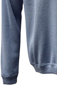 Baby Alpaca Links Knit Raglan Sleeve Sweatshirt-Style Sweater in Slate Blue by Blue 1899