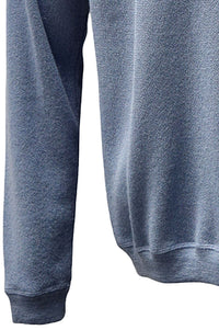 Baby Alpaca Links Knit Raglan Sleeve Sweatshirt-Style Sweater in Slate Blue by Blue 1899