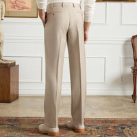 Devon Flat Front Super 120s Wool Serge Trouser in Tan (Size 46) (Modern Full Fit) by Zanella