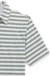 Prep Stripe Performance Polo in Agave by Scott Barber