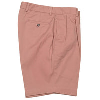 Washed Khaki Shorts in Charleston Brick (Oak9 Double Reverse Pleat) by Charleston Khakis