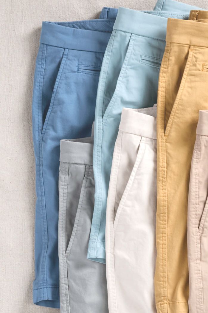 Broken Twill Stretch Cotton Shorts in Pacific Blue (College Modern Fit - 8" Inseam) by Ballin
