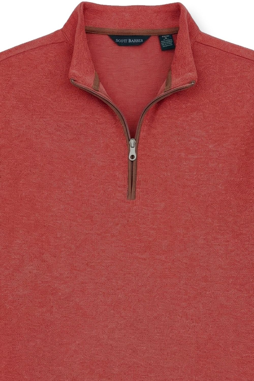 Stretch Heather Fleece Pullover in Brick by Scott Barber