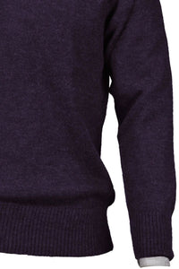 Royal Alpaca 2-Button Shawl Collar Sweater in Plum Heather by Peru Unlimited