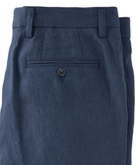 Italian Linen Chambray Twill Pants in Navy (Atwater Modern Fit) by Ballin
