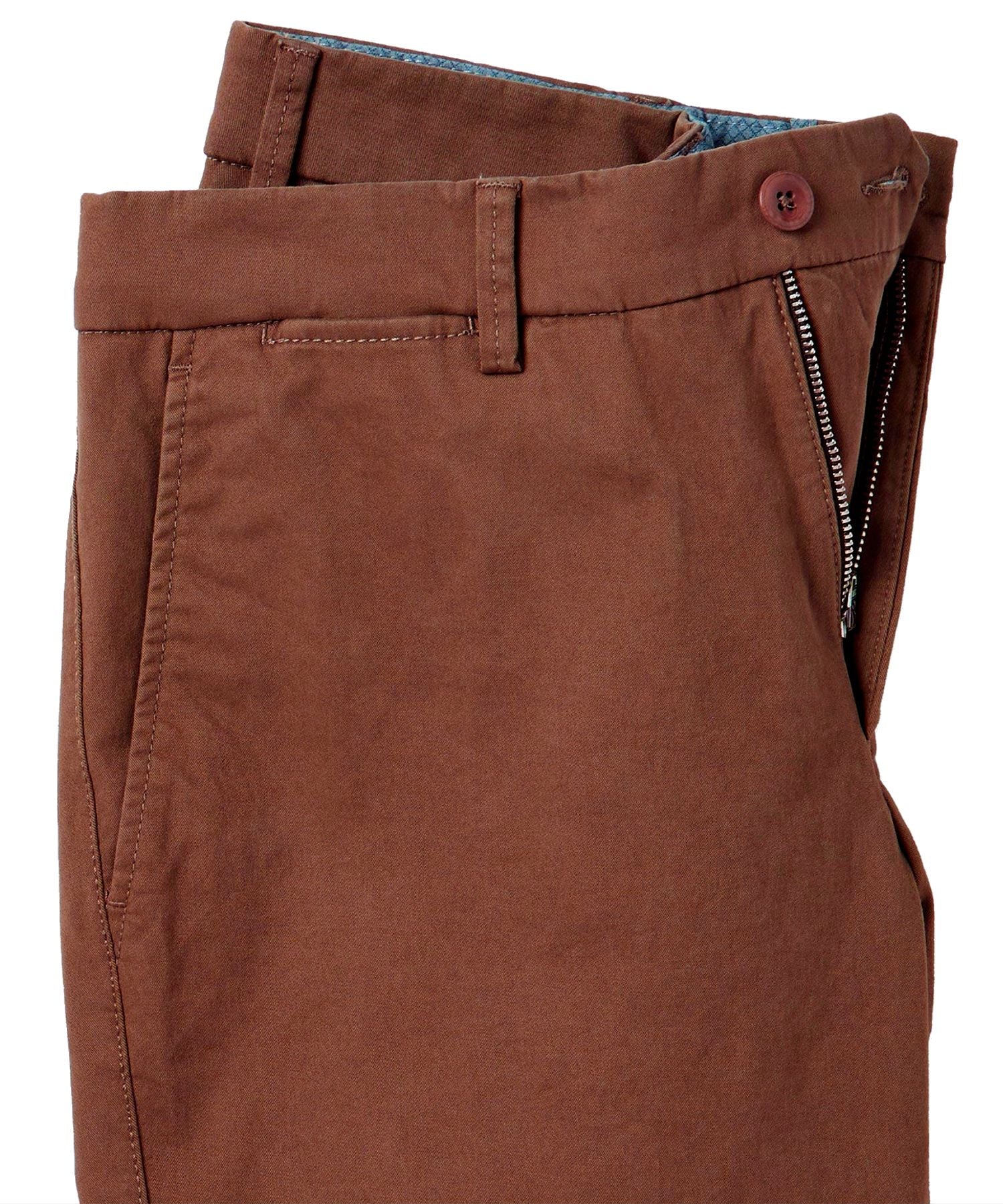 Perma Color Pima Twill Khaki Pants in Tobacco (Flat Front Models) by Ballin