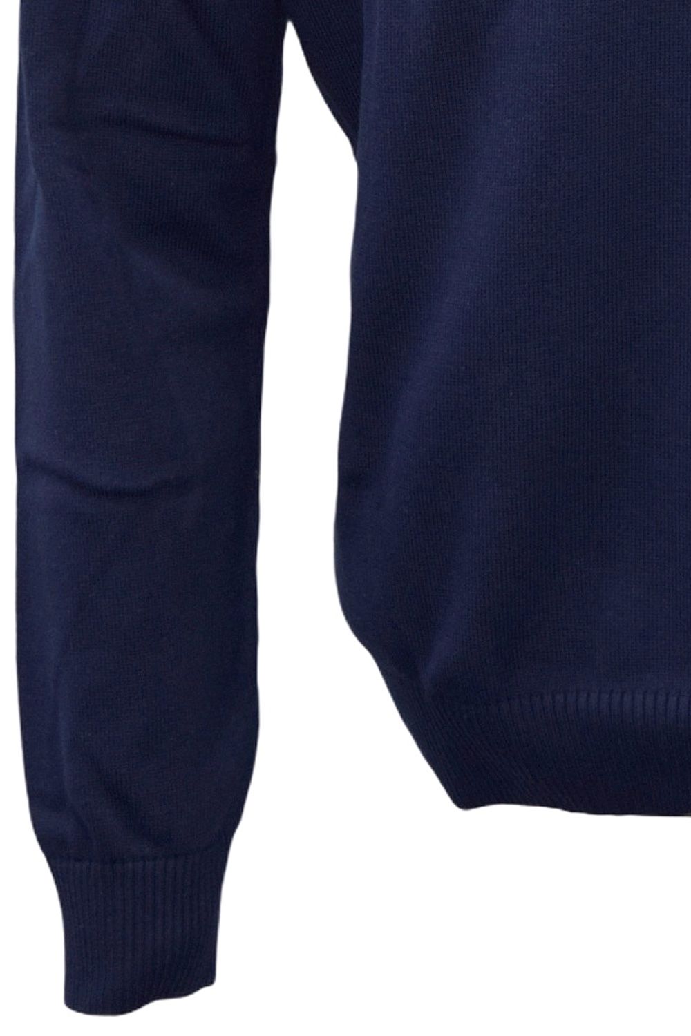 Team Colors Pima Cotton Quarter-Zip Sweater with Contrast Trim in American Navy/White by Blue 1899