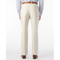 Super 120s Wool Gabardine Comfort-EZE Trouser in Off White (Flat Front Models) by Ballin