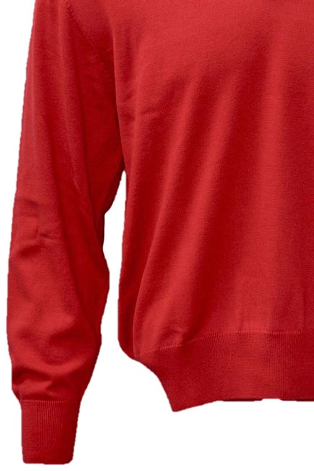 Lightweight Pima Cotton Quarter-Zip Sweater with Contrast Trim in Flag Red by Blue 1899