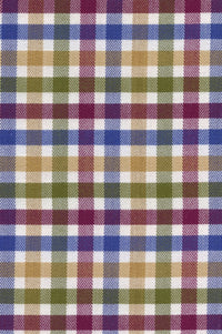 Olive, Blue, and Burgundy Herringbone Multi Plaid Cotton and Cashmere Blend '1894 Authentics' Button-Down Shirt by Viyella