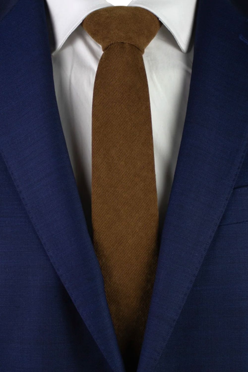 Micro Corduroy Necktie in Tan by Dibi Menswear