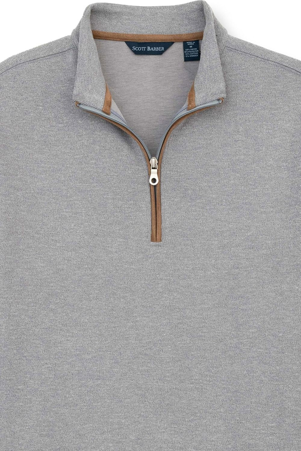 Stretch Heather Fleece Pullover in Grey Heather by Scott Barber