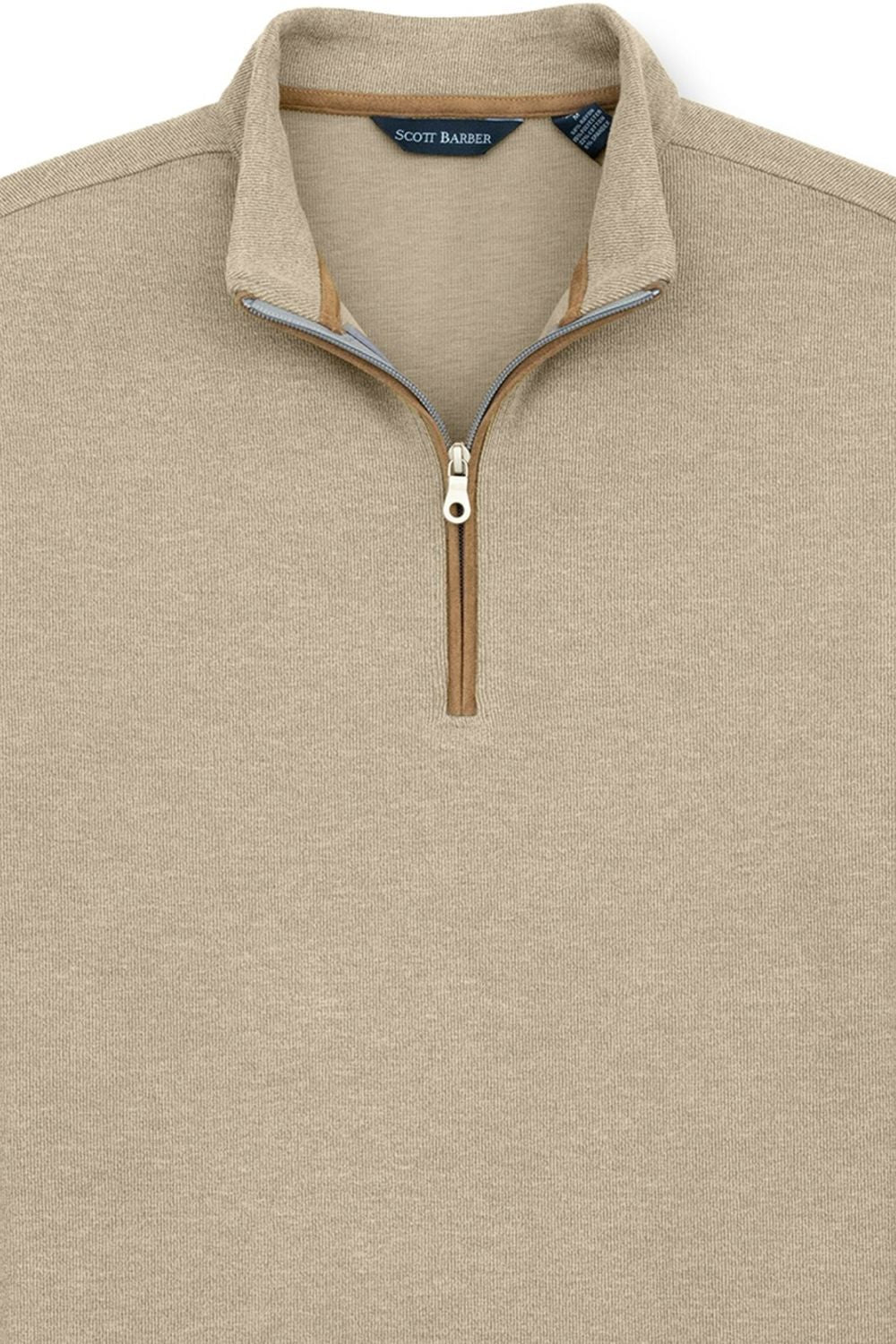 Stretch Heather Fleece Pullover in Camel by Scott Barber