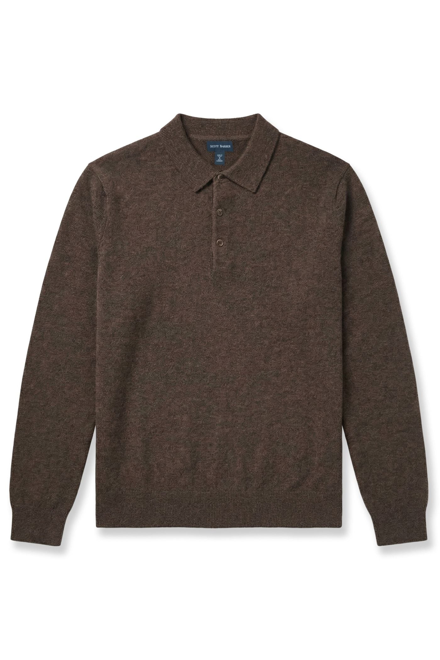Pure Cashmere Polo Sweater in Kindling by Scott Barber