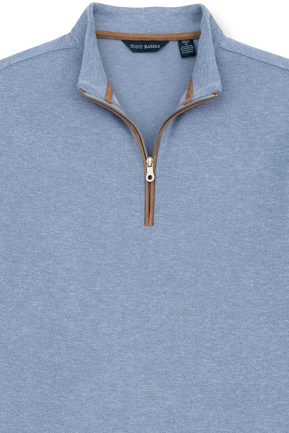 Stretch Heather Fleece Pullover in Country Blue by Scott Barber