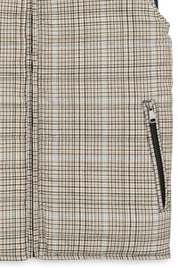 Reversible Wool Blend Houndstooth Quilted Vest in Khaki Plaid/Navy by Scott Barber