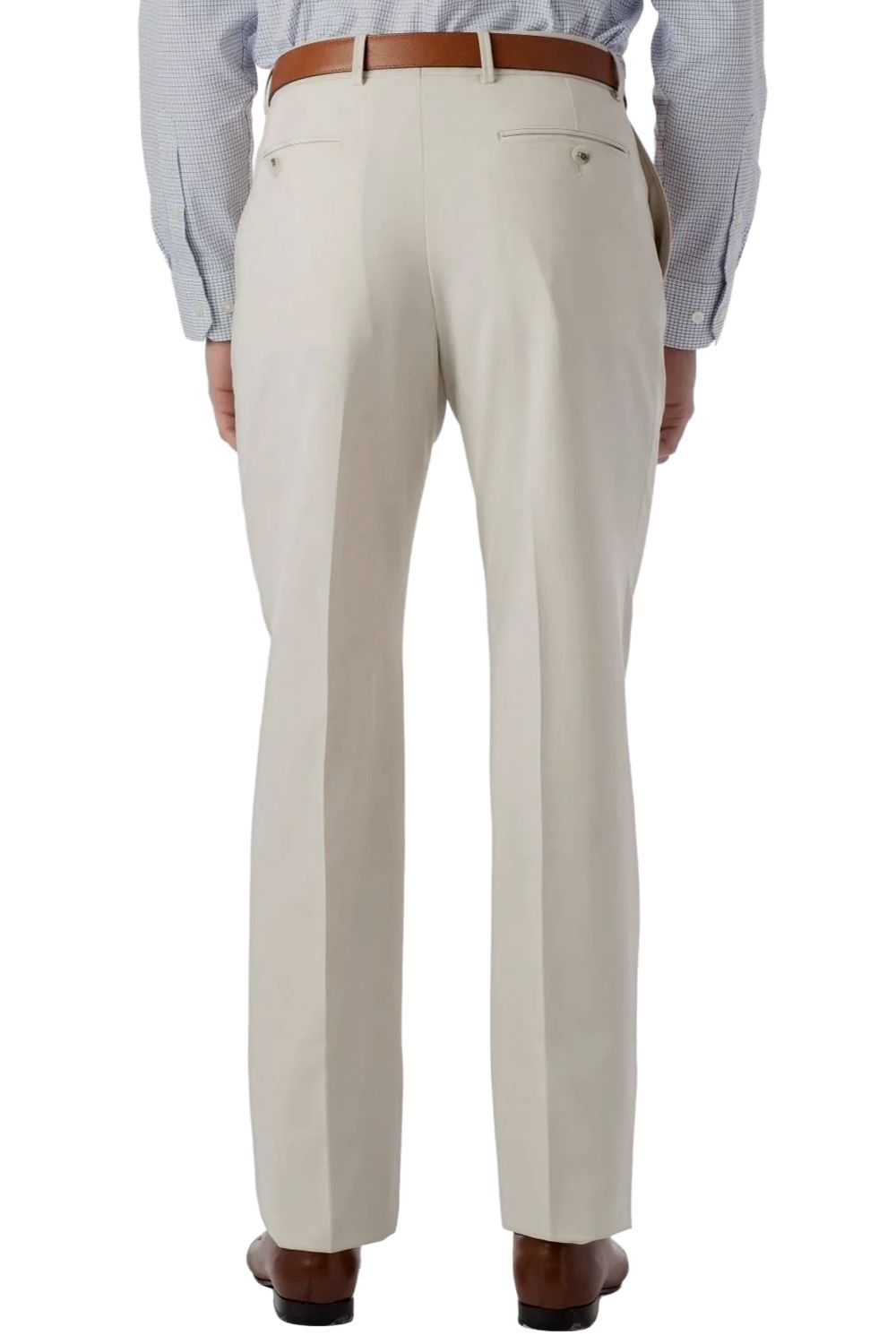 Super 120s Wool Gabardine Comfort-EZE Trouser in Stone Grey (Flat Front Models) by Ballin