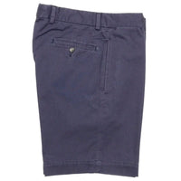 Washed Khaki Shorts in Navy (Sumpter9 Flat Front) by Charleston Khakis