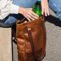 Petty Bottle Tote in Titan Milled Honey by Moore & Giles