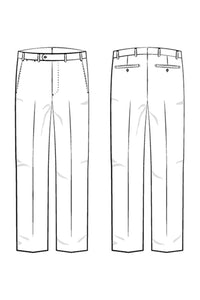 Super 130s Italian Solaro Herringbone Wool Flat Front Trouser in Stone Grey (Houston Modern Fit) by 6 East by Ballin