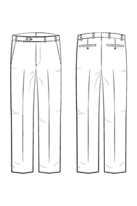 Super 130s Italian Solaro Herringbone Wool Flat Front Trouser in Stone Grey (Houston Modern Fit) by 6 East by Ballin