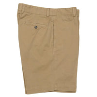 Washed Khaki Shorts in British Tan (Sumpter9 Flat Front) by Charleston Khakis