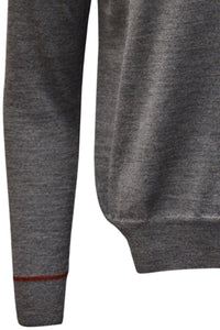 Baby Alpaca Mélange Quarter-Zip Sweater in Derby Grey by Blue 1899