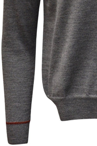 Baby Alpaca Mélange Quarter-Zip Sweater in Derby Grey by Blue 1899