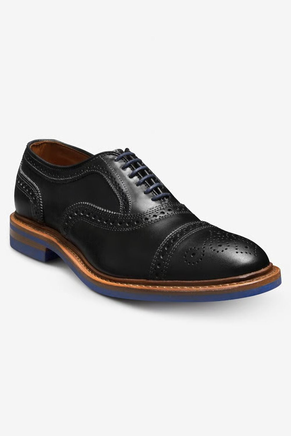 Strandmok Cap-Toe Oxford with Dainite Rubber Sole in Black Chromexcel Leather by Allen Edmonds