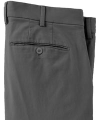 Supima Sateen Italian Luxury Flat Front Cotton Trouser in Grey, Size 36 (Park Traditional Fit) by 6 East by Ballin