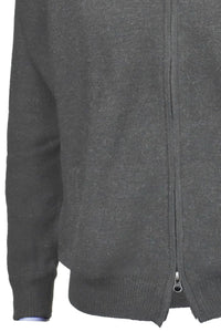 Royal Alpaca Double-Zip Cardigan Bomber Sweater Jacket in Grey by Peru Unlimited