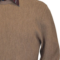 Baby Alpaca 'Links Stitch' Open Bottom Crew Neck Sweater in Vicuna by Peru Unlimited