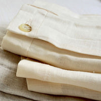 Classic Linen Pant in Cream (Hampton Plain Front) by Berle