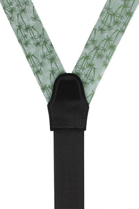 Palm Tree Linen and Silk Blend Button End Braces by Trafalgar