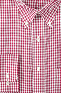 'Crimson' Gingham Beyond Non-Iron® Cotton Sport Shirt in Crimson Red by Batton
