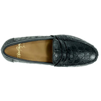 Franco II Genuine Crocodile Loafer in Black by Alan Payne Footwear