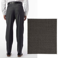 Sharkskin Super 120s Worsted Wool Comfort-EZE Trouser in Mid Grey, Size 35 (Manchester Pleated Model) by Ballin