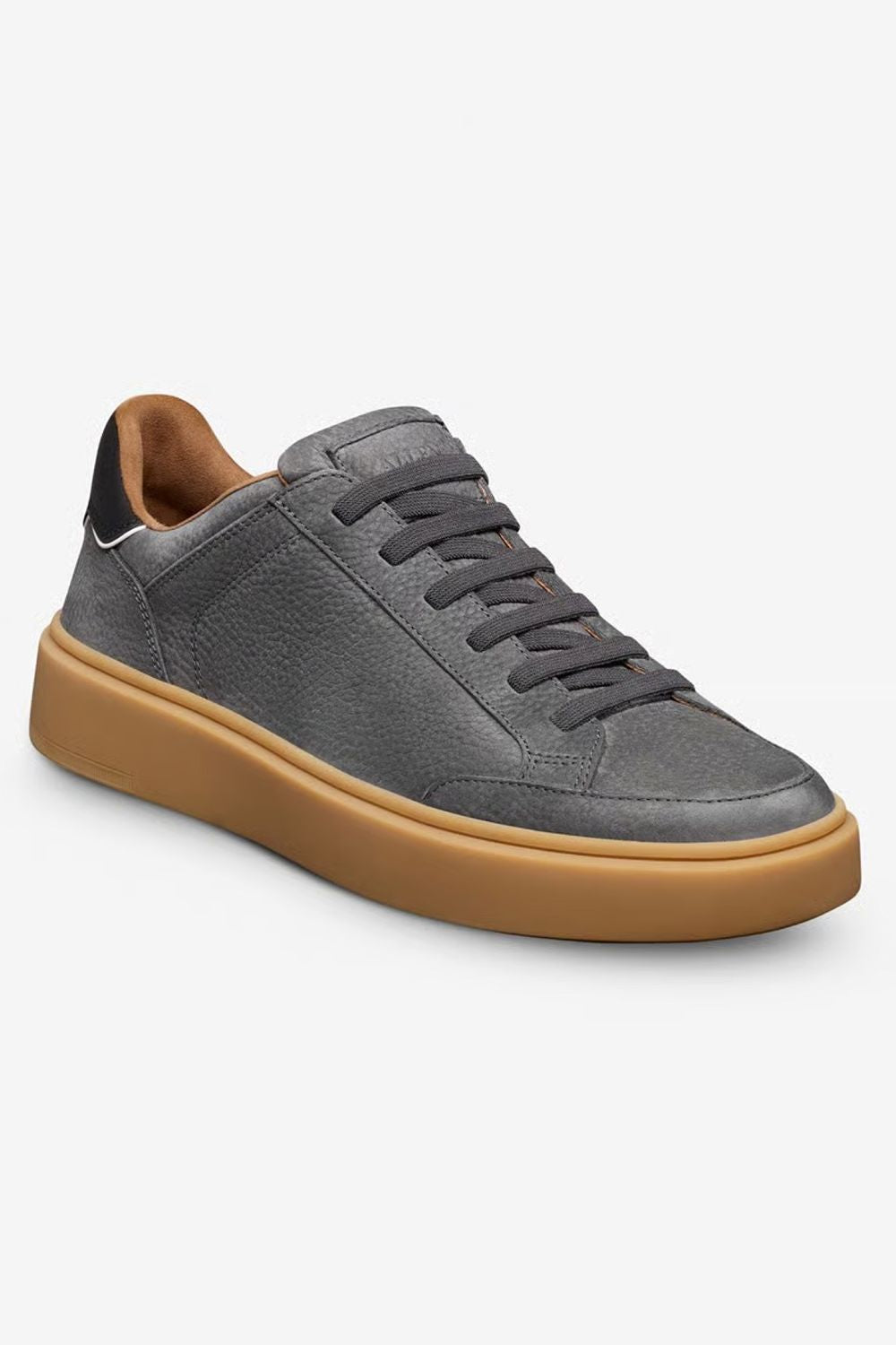 Oliver Slip-On Stretch-Lace Sneaker in Piombo Grey Suede with Gum Sole by Allen Edmonds