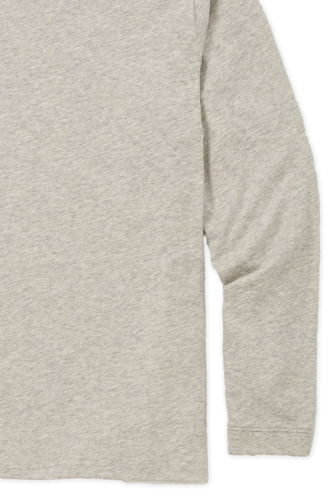 Luxe Mélange Long Sleeve Crew Neck Peruvian Cotton Tee Shirt in Pearl by Left Coast Tee