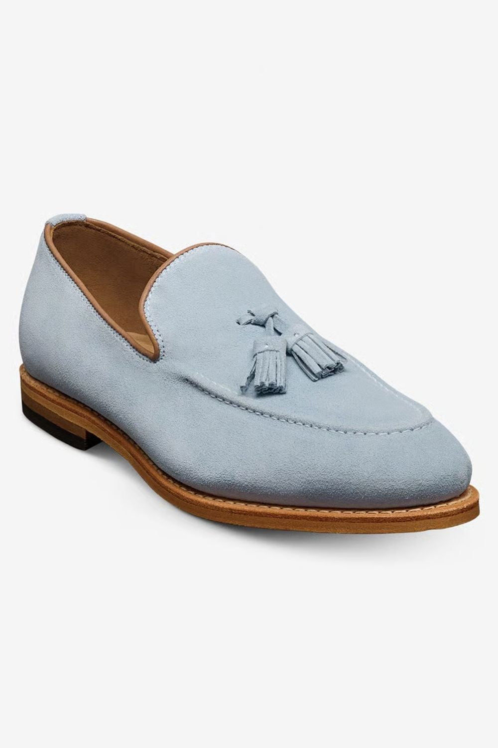 Randolph Tassel Loafer in Light Blue Suede by Allen Edmonds