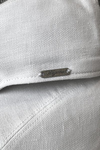 Ivy Modern Subalpino Herringbone Linen Cap in White by Wigens