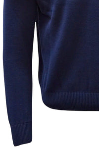 Team Colors Pima Cotton Quarter-Zip Sweater with Contrast Trim in American Navy/Flag Red by Blue 1899