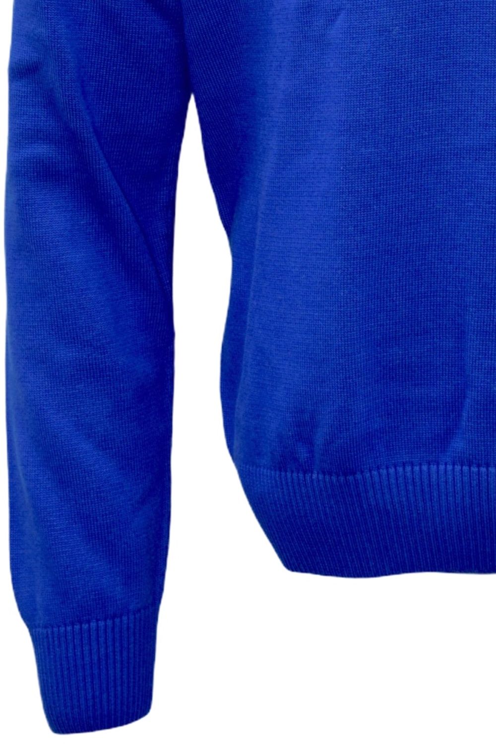 Team Colors Pima Cotton Quarter-Zip Sweater with Contrast Trim in Royal Blue/Red by Blue 1899