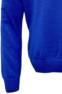 Team Colors Pima Cotton Quarter-Zip Sweater with Contrast Trim in Royal Blue/Red by Blue 1899