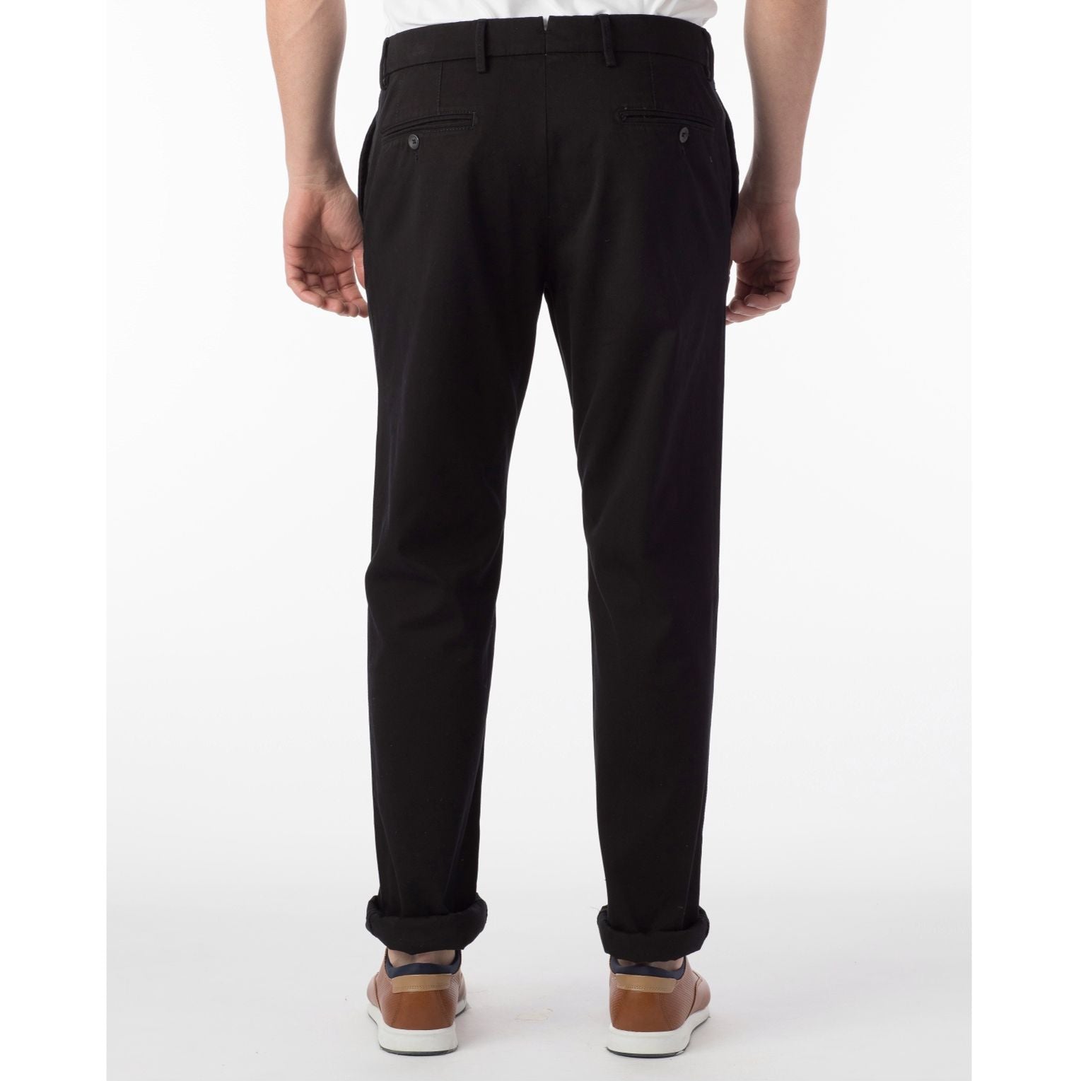 Perma Color Pima Twill Khaki Pants in Black, Size 32 (Atwater Modern Fit) by Ballin