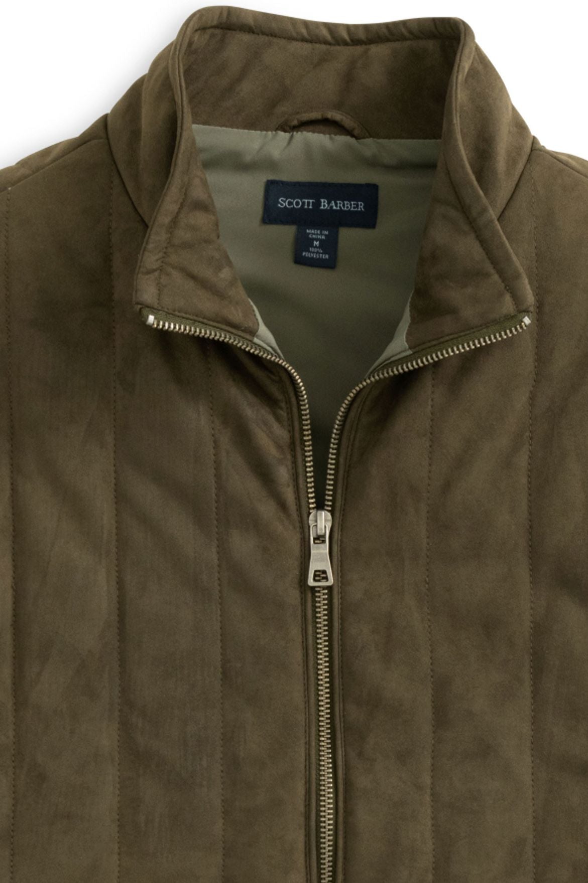 Vegan Suede Puffer Vest in Coffee by Scott Barber