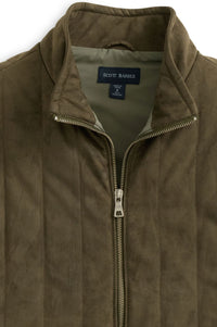 Vegan Suede Puffer Vest in Coffee by Scott Barber