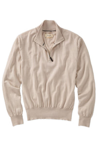 Italian Pure Merino Wool Quarter-Zip Sweater in Beige by Borgo28